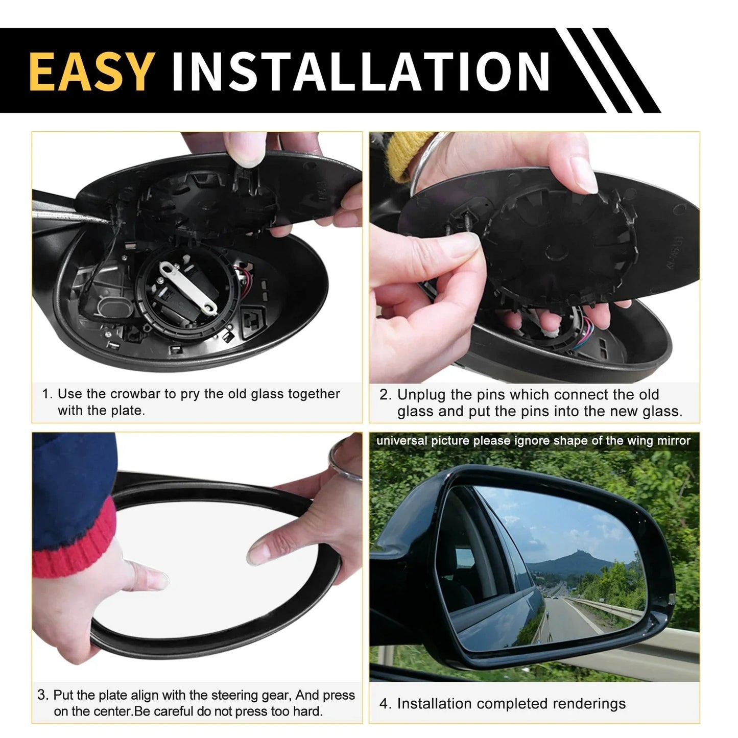 Heated Left Mirror Glass for Dodge Ram 1500 2500 (2010-2023)