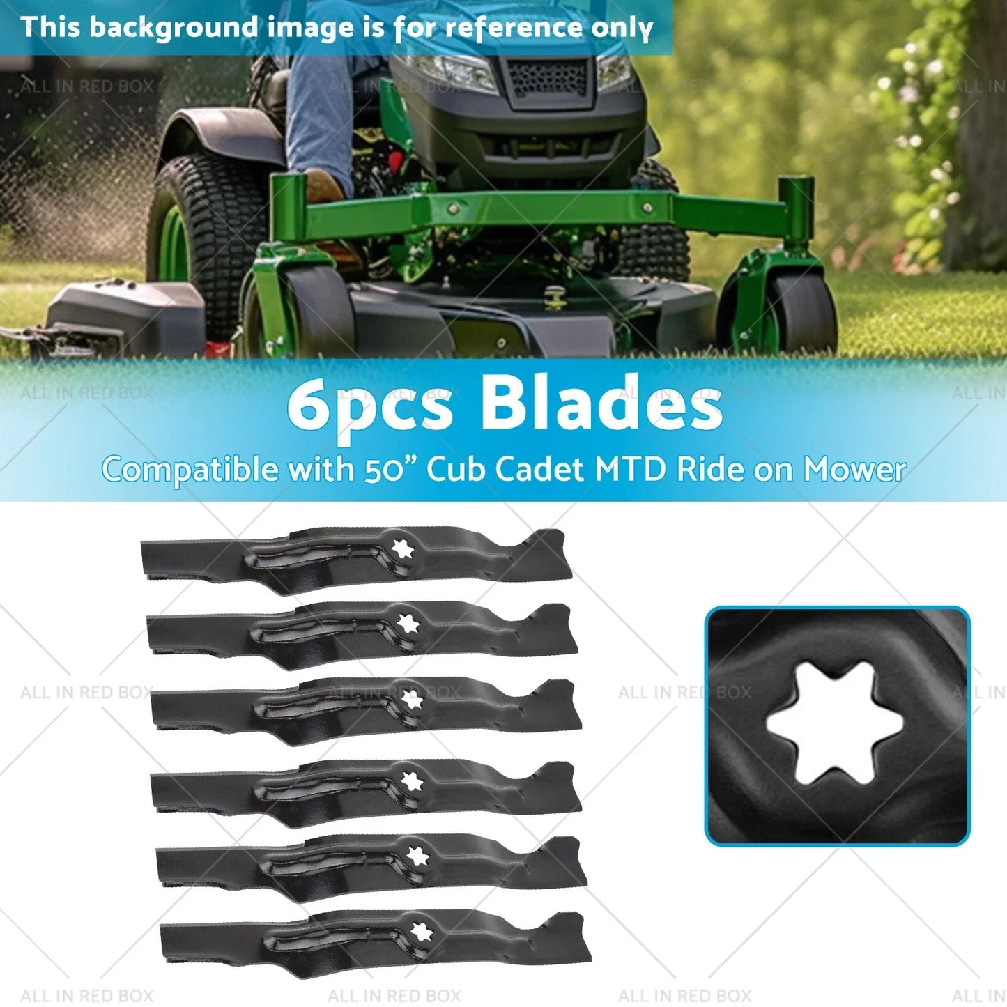 6pcs Blades for 50" Cub Cadet MTD Ride-On Mower