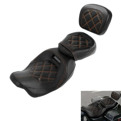 Driver & Passenger Seat w/ Backrest Pad for Harley Street Glide (2009-2023)