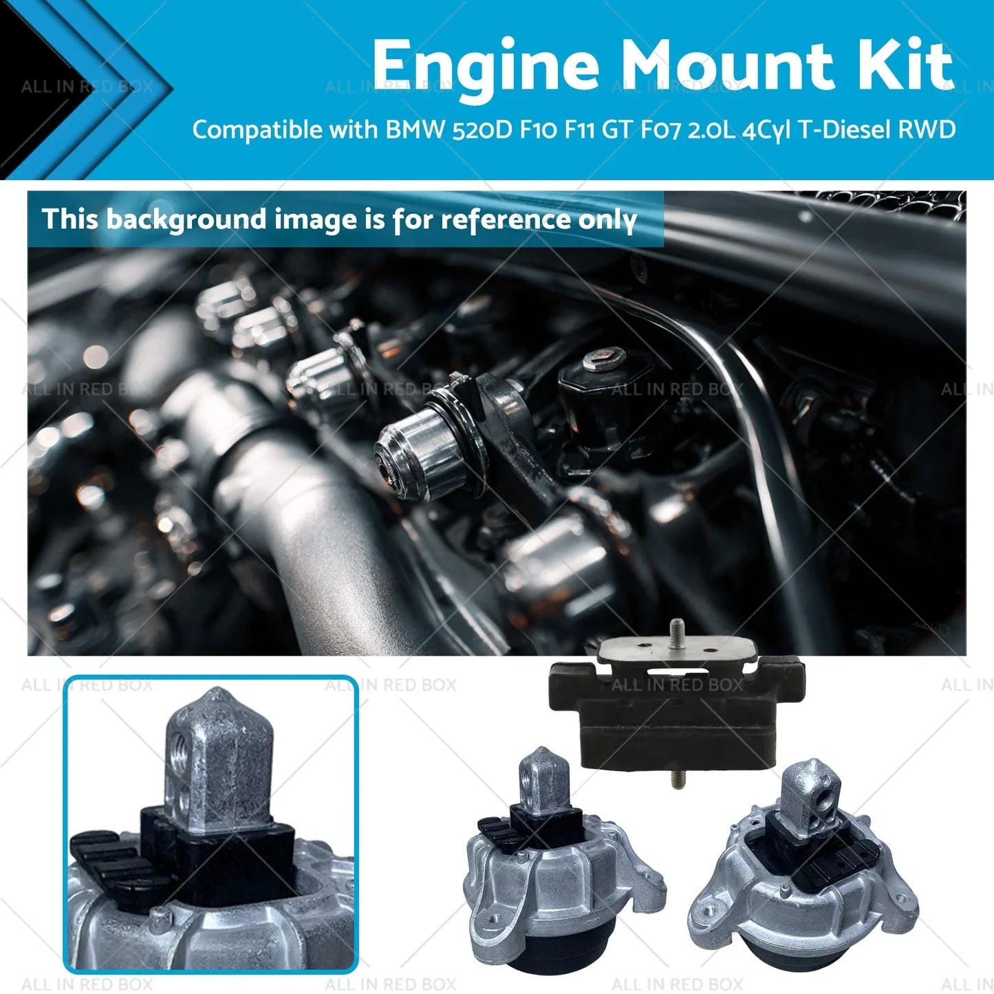 Engine Mount Kit for BMW 520D F10 F11 F07 2.0L Diesel (2010-2017)