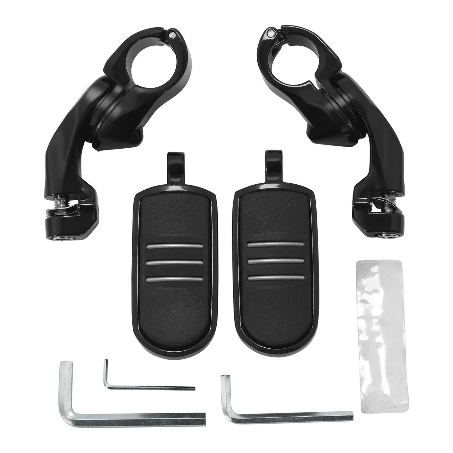 1.25" Black Short Angled Footpegs for Harley Touring