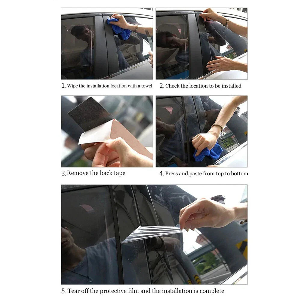 6 x Silver Pillar Post Window Cover Trim for Kia Forte K3 (2009-2012)