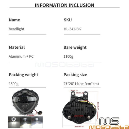 LED Headlight w/DRL Lights for Kawasaki Vulcan S 650 EN650 (2015-2021)