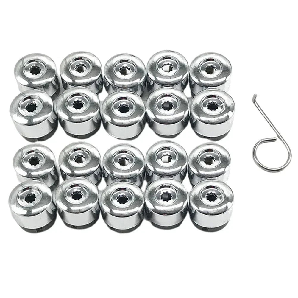 20 x Silver Car Tire Screw Covers