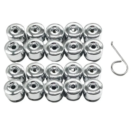 20 x Silver Car Tire Screw Covers