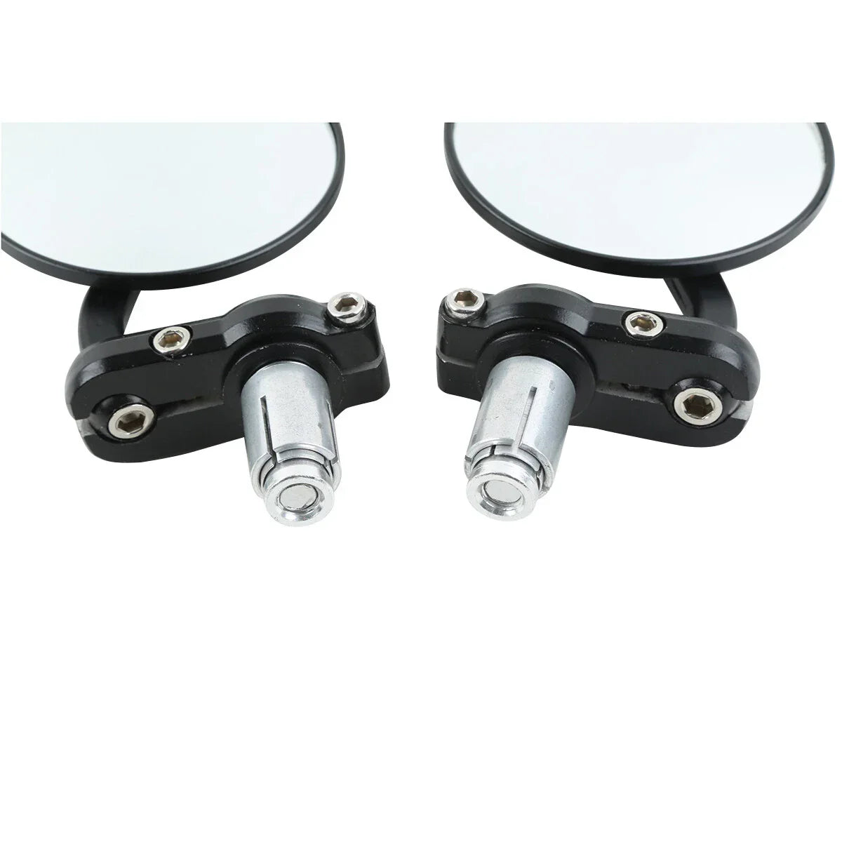 7/8" Motorcycle Rear View Black Handle Bar End Mirrors