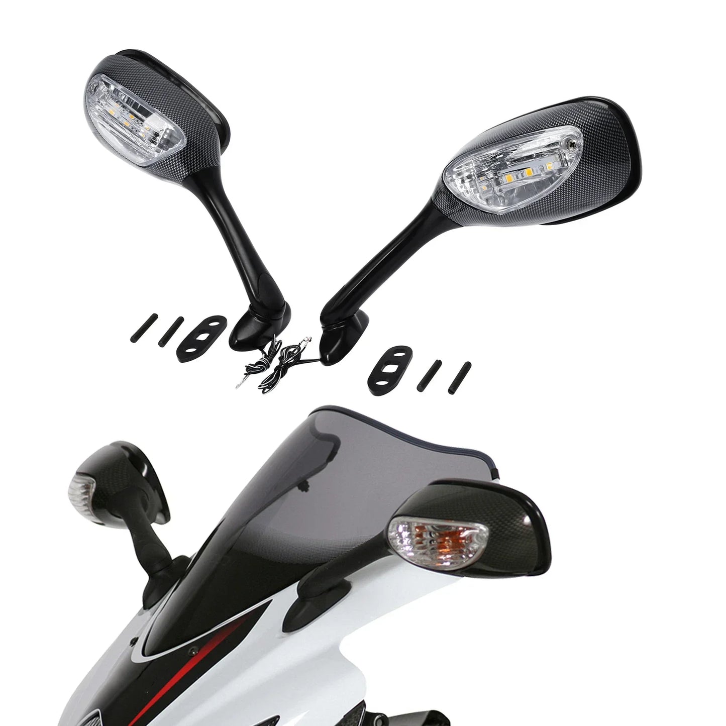 Rear-View Mirrors with Turn Signals for Suzuki GSXR600 GSXR750 (2006-2025)