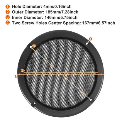 4 x 6.5 Inch Car Door Speaker Grills Covers Mesh Guard Black
