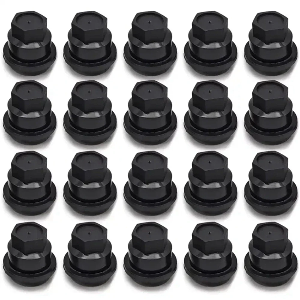 20 x Black Lug Nut Cover Caps for Chevrolet (15661036, 560-5208, 560-5063, 560-5040)