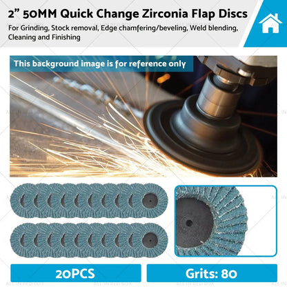20 x 2" Zirconia Flap Discs for Metal Sanding