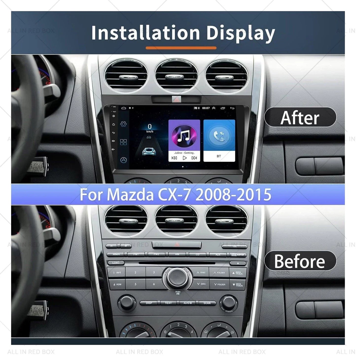 9'' Touch Screen Android 13 Bluetooth In-Dash Unit for Mazda CX-7 (2008-2015)