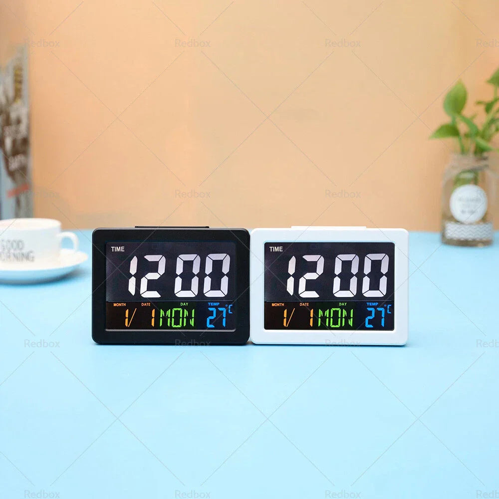Large Jumbo LED Wall Desk Clock with Calendar & Temperature for Home AU