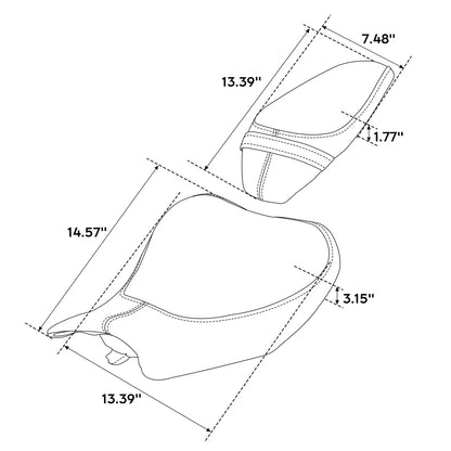 Driver Passenger Seats for Kawasaki Z900 (2017-2023) Black