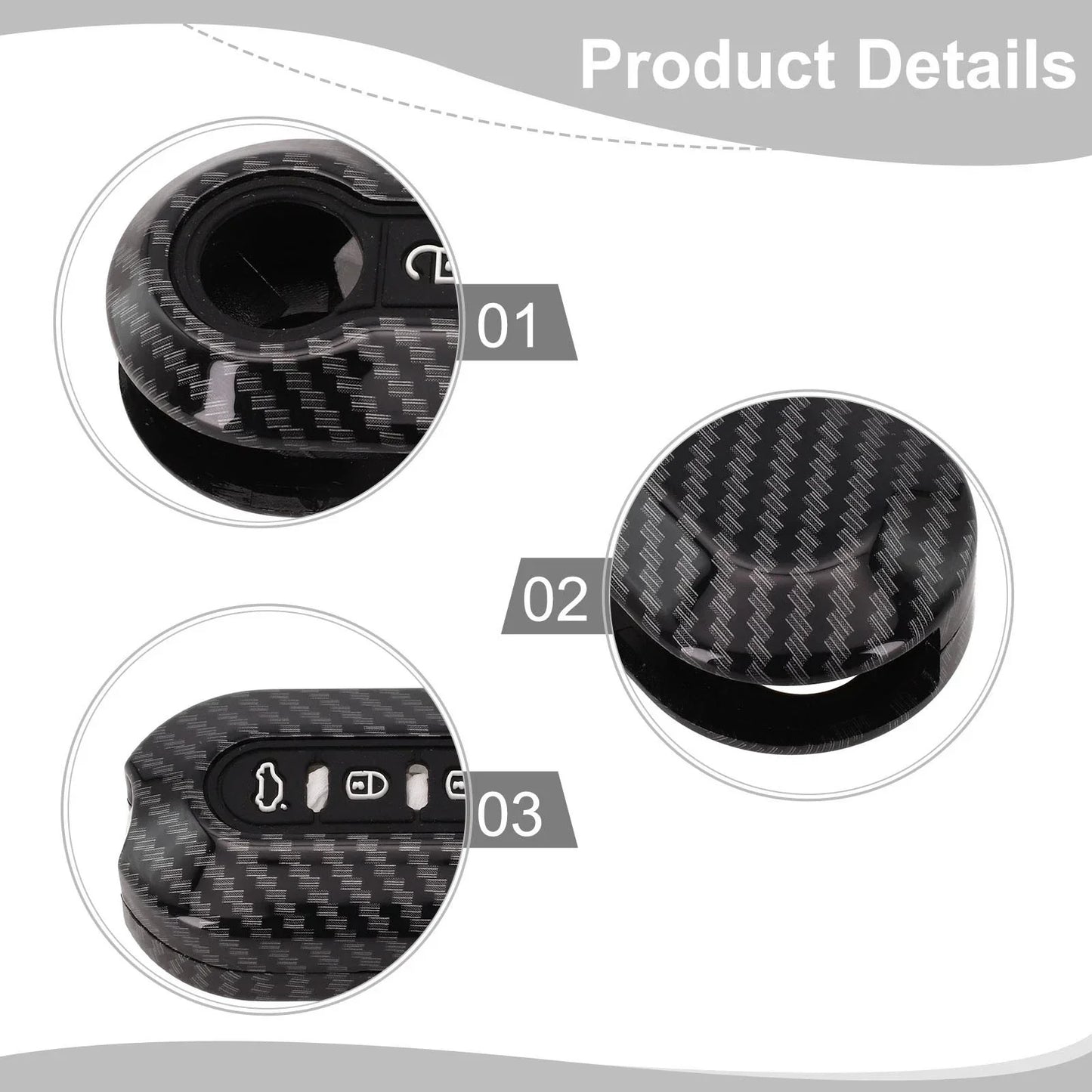 Carbon key case key cover for Fiat 500 Ducato Abarth Doblo (2007–2024)