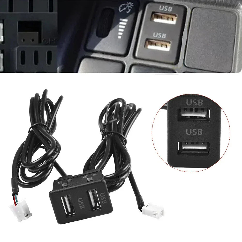 4.6 Pin to Dual USB Port Extension Cable Adapter for Car Multimedia Head Unit