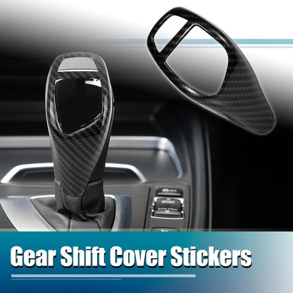 ABS Gear Shift Knob Panel Cover - Carbon Fiber Pattern Sticker for BMW X5 X6