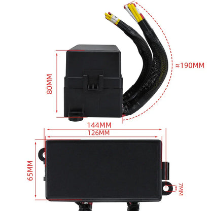 4 x 40A Relay & 12 Fuses Pre-Wired Fuse Relay Box for Car Marine Boat