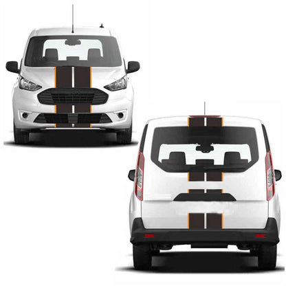 Racing Stripe Vinyl Sticker for Car Truck Black & Orange