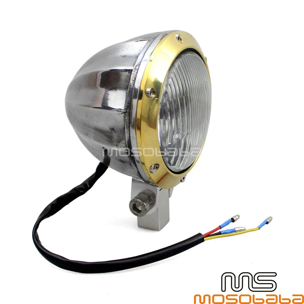 4in Halogen Headlight for Harley Cafe Racer Chopper Bobber