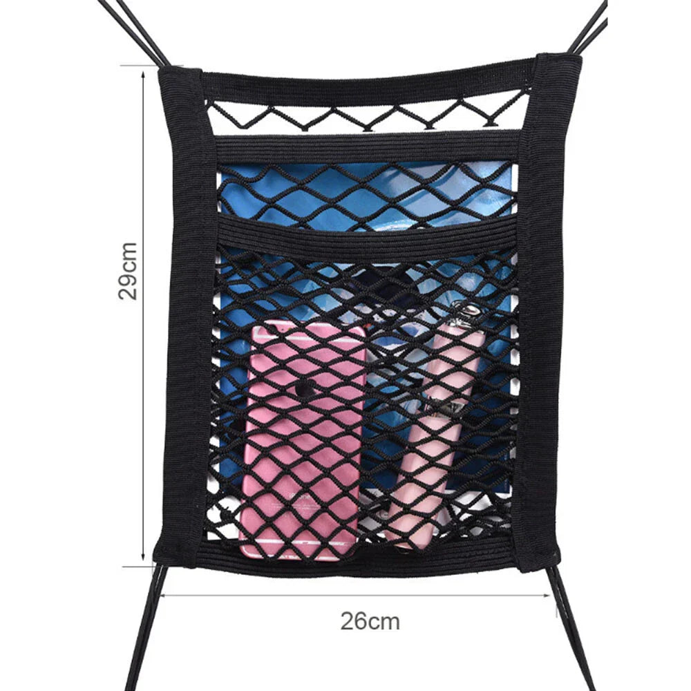 3 x Car Truck Seat Mesh Storage Net Bag Organizer Multi-Pocket