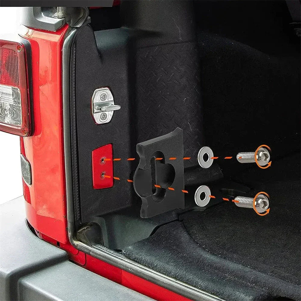 Black Aluminum Rear Door Tailgate Stopper for Jeep Wrangler (2007-2017)