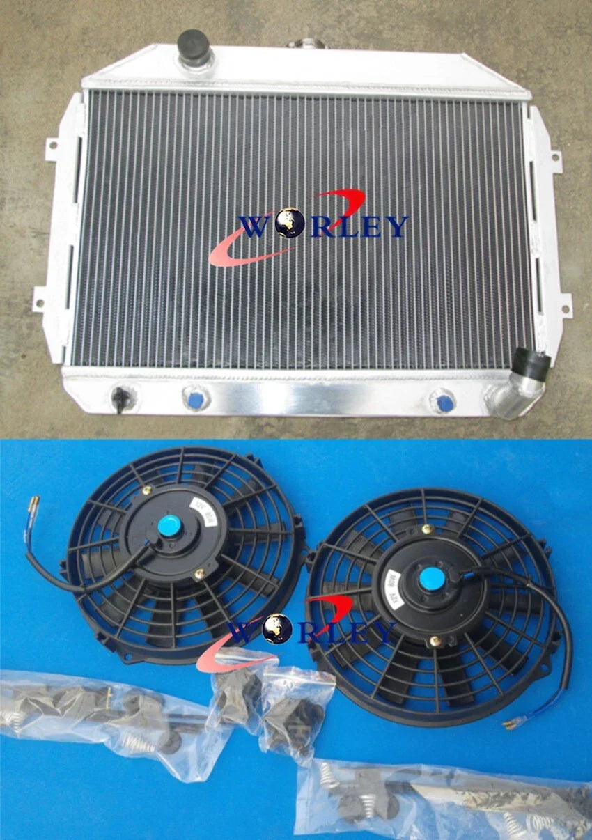 3ROW Aluminum Radiator + Fans for Nissan Fairlady Z S30 Datsun 240Z/260Z (1970-1978)