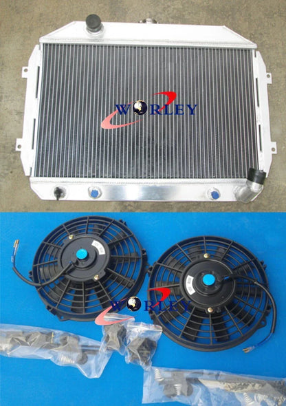 3ROW Aluminum Radiator + Fans for Nissan Fairlady Z S30 Datsun 240Z/260Z (1970-1978)