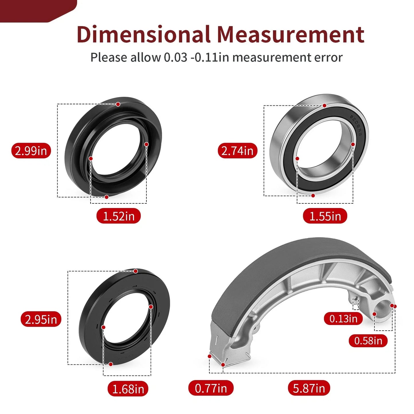 Kit Brake Drum Seals & Shoes for Honda Rancher TRX420TE (2007–2013)