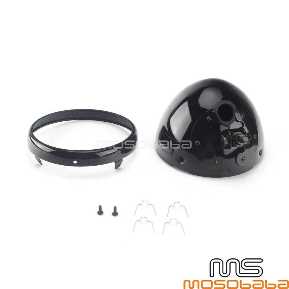 7" Gloss Black Headlight Cover for Harley Dyna Softail