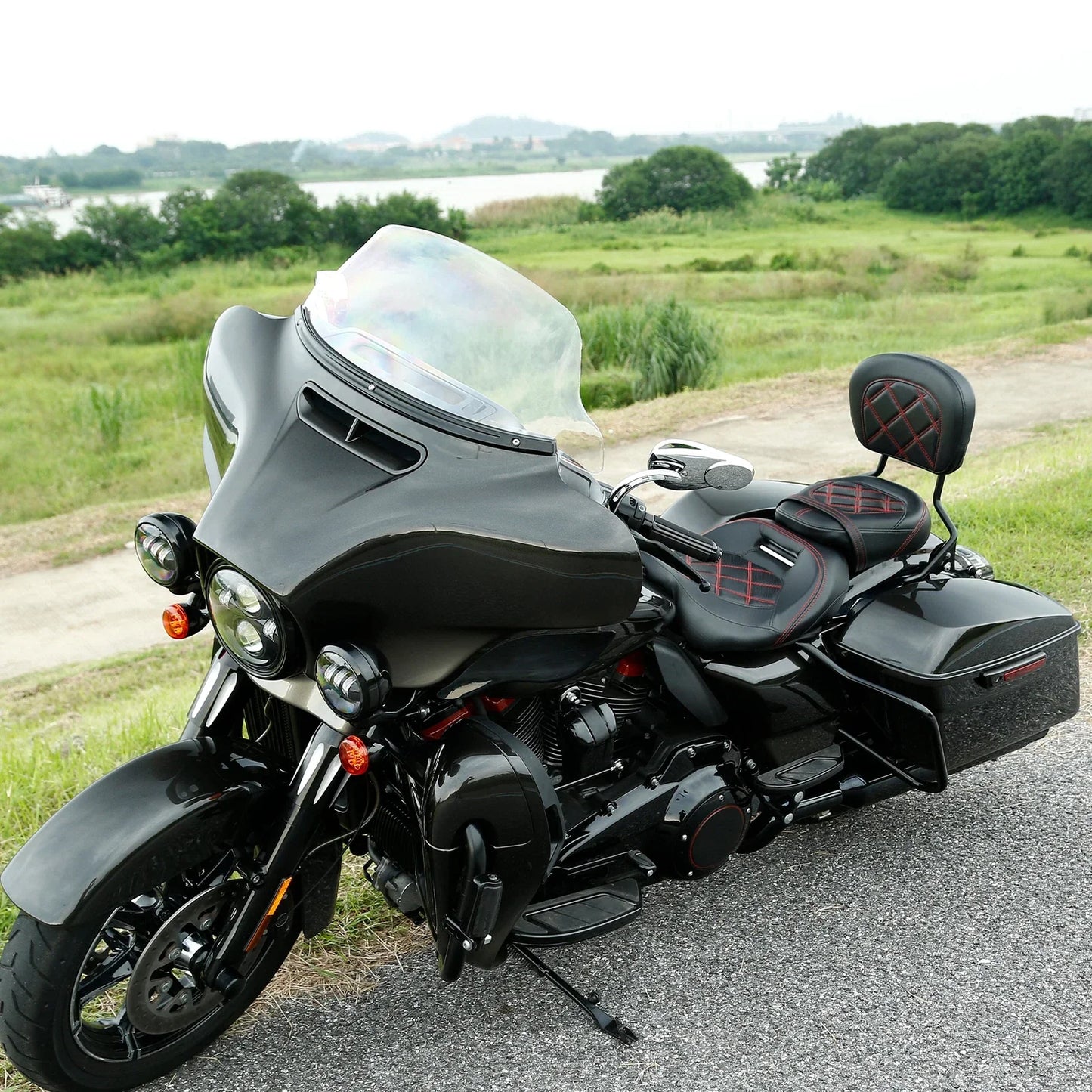 Driver & Passenger Backrest Pad for Harley CVO Street Road Glide (2009 - 2023)