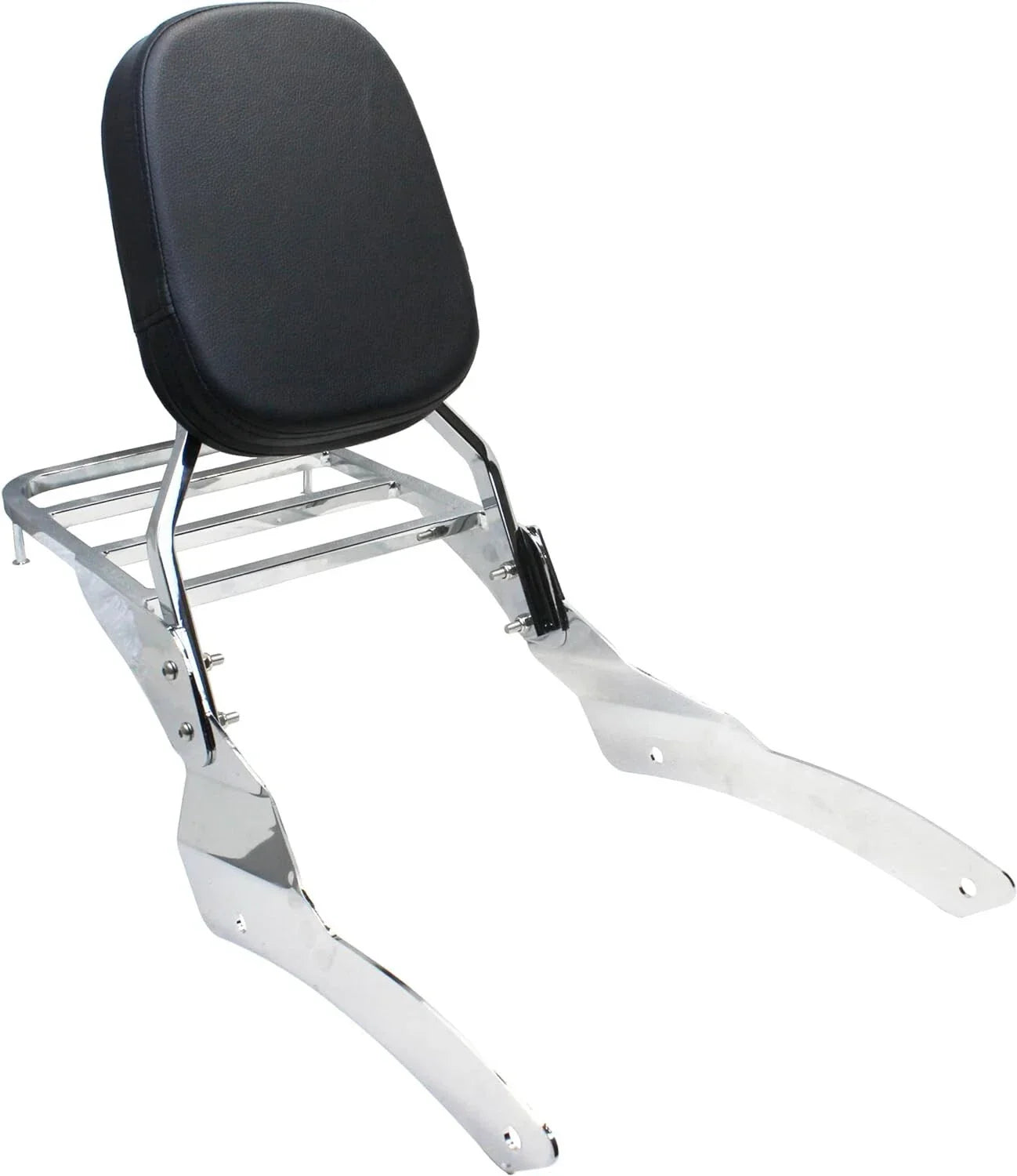 Chrome Backrest Sissy Bar Luggage Rack for Yamaha Vstar 650 400 Classic (98-18)