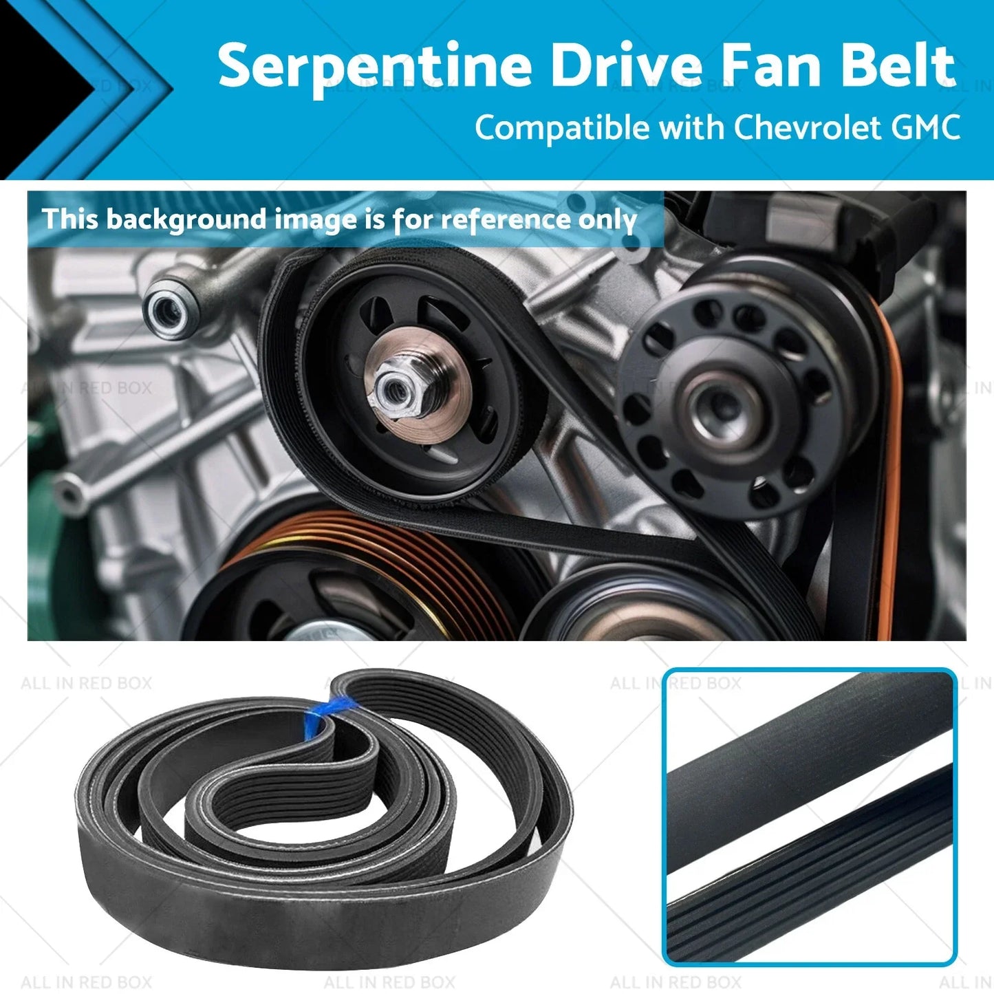 Serpentine Drive Fan Belt for 14-20 Chevrolet GMC 5.3L 6.2L