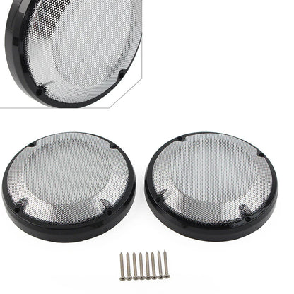 6.5" Saddlebag Lid Speaker Grill Covers for Harley Touring Electra Glide (83-20)