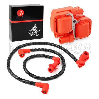 Ignition Coil & Spark Plug Cap w Wire for Polaris Sportsman 800 (2005–2015)
