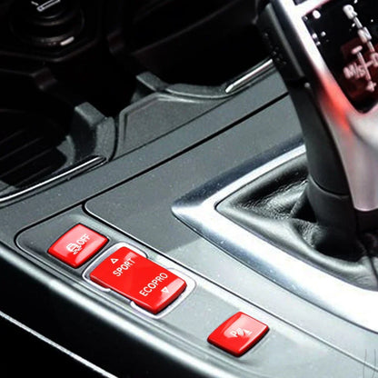 Red Gear Shift Panel Side Buttons Cover Trim for BMW 1 2 3 4 Series (2012-2020)