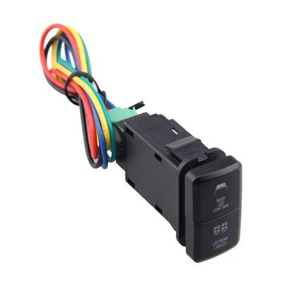 On-Off Push Switch Blue Green LED for Toyota Prado Hilux Landcruiser