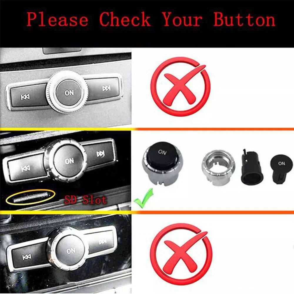 CD Audio Control Button Knob Cover for Mercedes-Benz W166 ML GL (2012-2015)