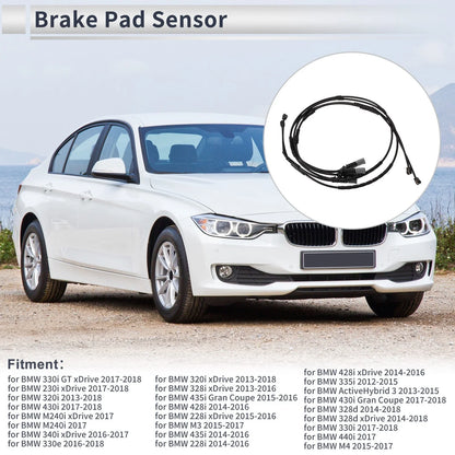 Front & Rear Wheel Brake Pad Wear Sensor for BMW 330i GT xDrive