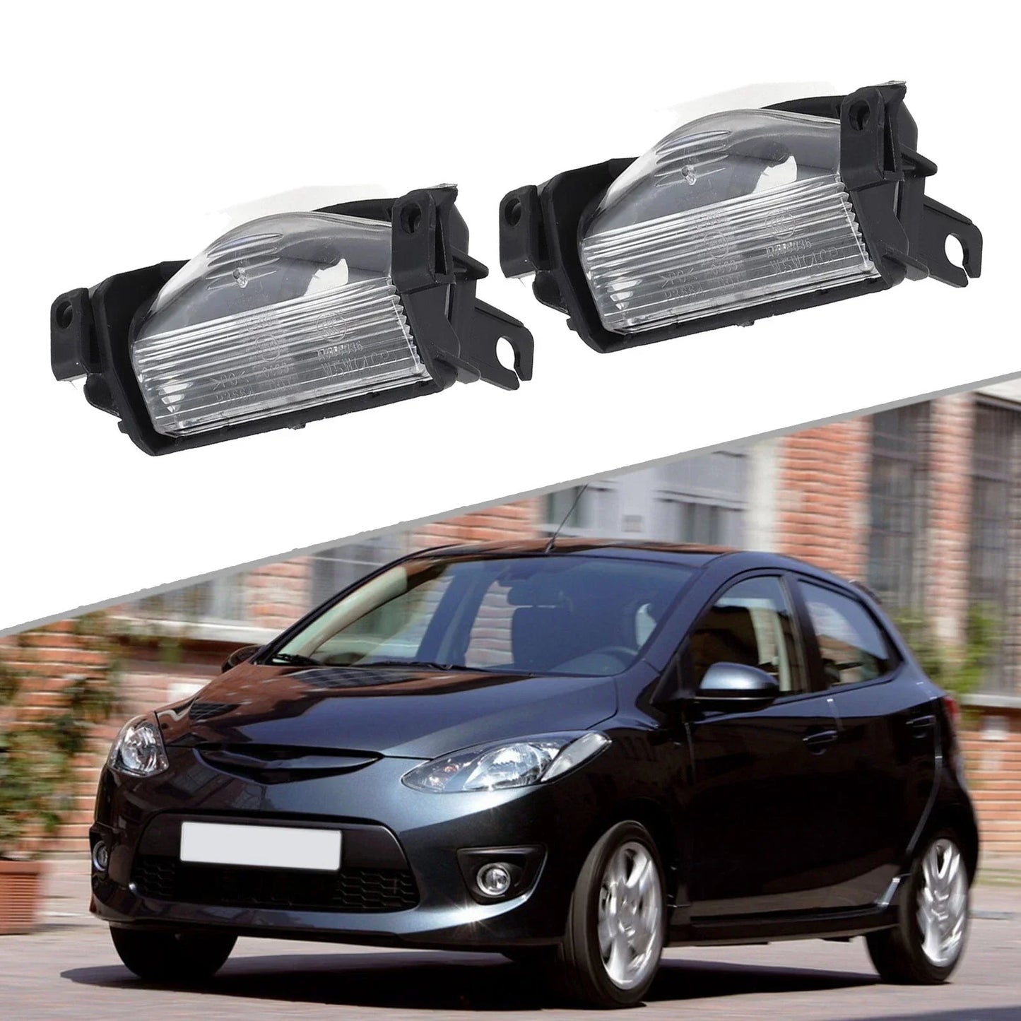 2 x License Plate Light Rear Bumper Cover for Mazda 3 (2009–2013)