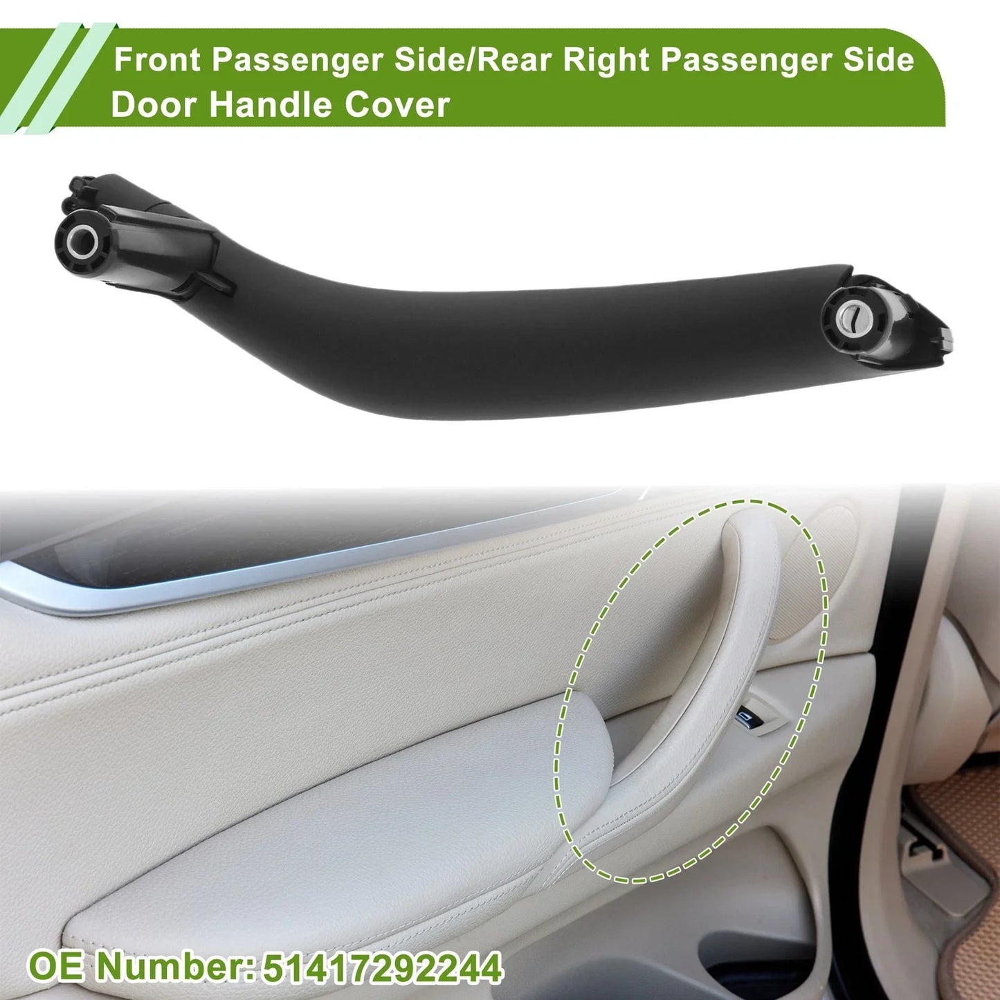 Door Panel Handle Pull Trim Cover for BMW X5 F15 (2014-2018) Black