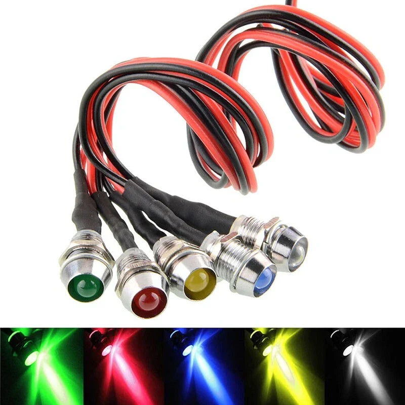 LED Indicator Lights / 5x 12V / Dashboard Panel Lamp for DASH
