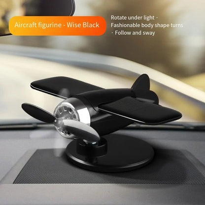Solar Powered Airplane Ornament for Car Dashboard