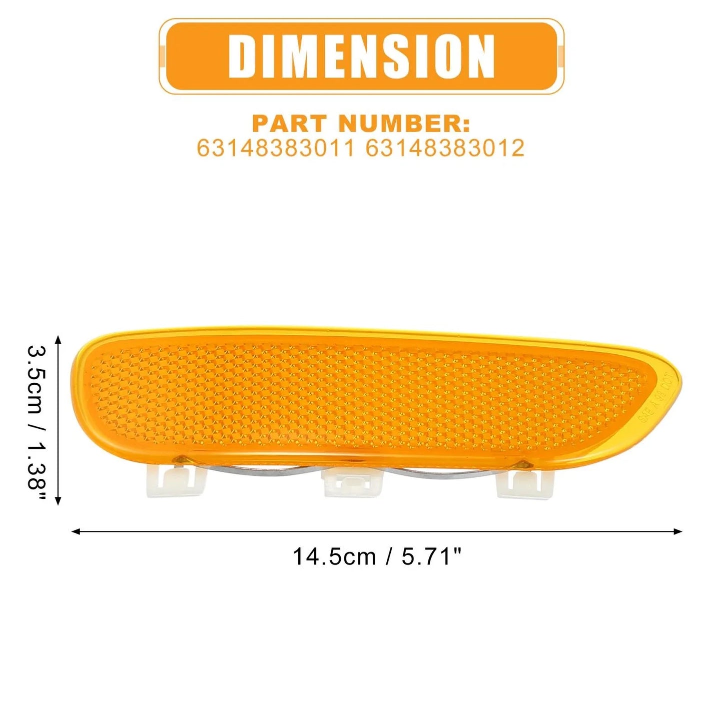 Front Bumper Reflector Side Marker for BMW 325Ci, 330Ci, 328Ci Yellow