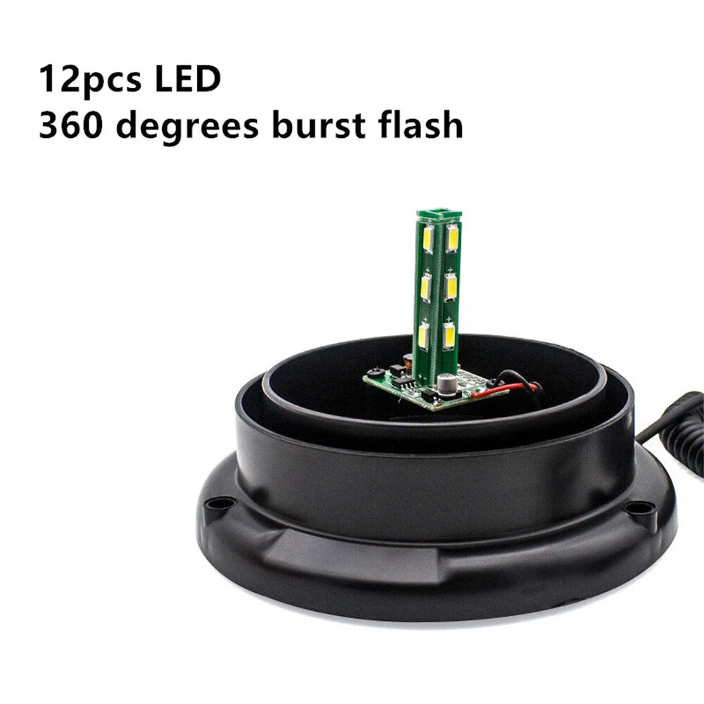 Flashing Strobe LED Light for Car Auto Amber Magnetic 12V 24V