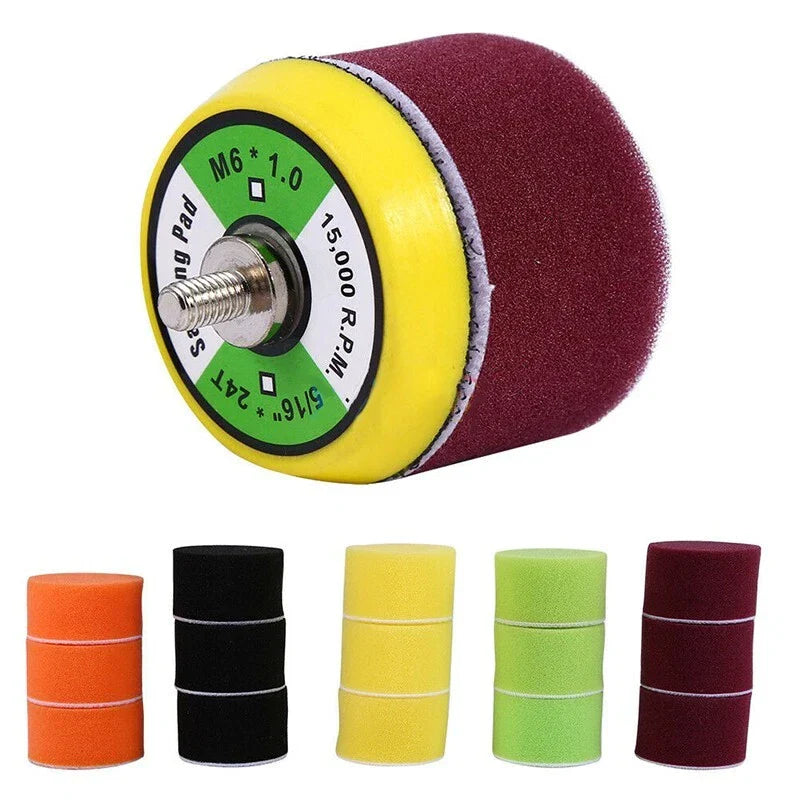 16pcs Round Flat Sponge Waxing Polishing Pads Mat Buffing Detailing Tools