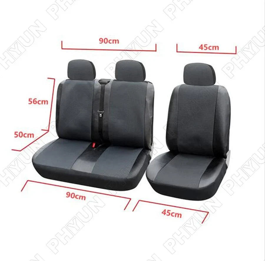 5mm Foam Laminate Front Seat Covers for Car - Grey Polyester & Leather (N/A)