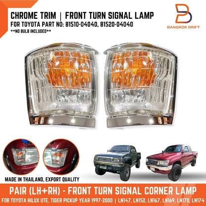 Chrome Front Corner Park Signal Lamps  For Toyota Hilux LN167 LN147 (1997-2001)