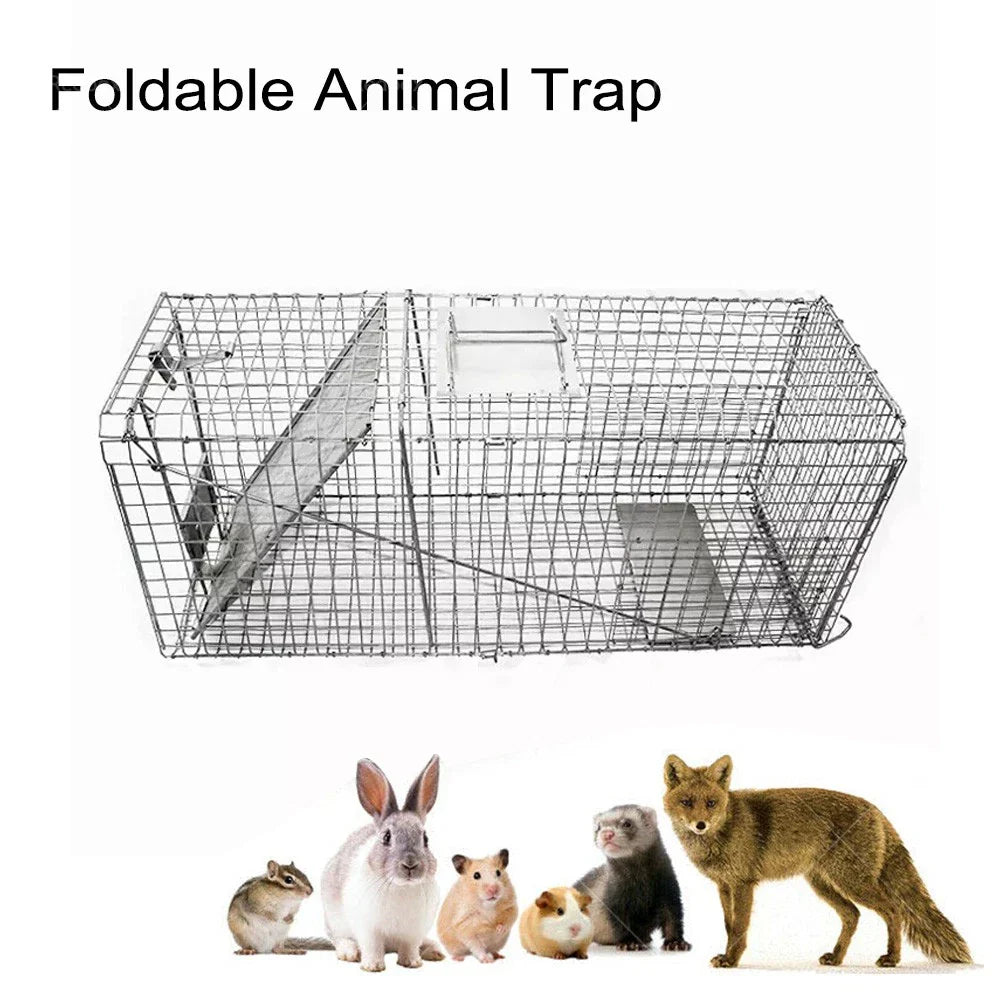 Humane Animal Cage Trap for Possum, Rabbit, Cat, Rat, Fox, Koala (79-28-33cm)