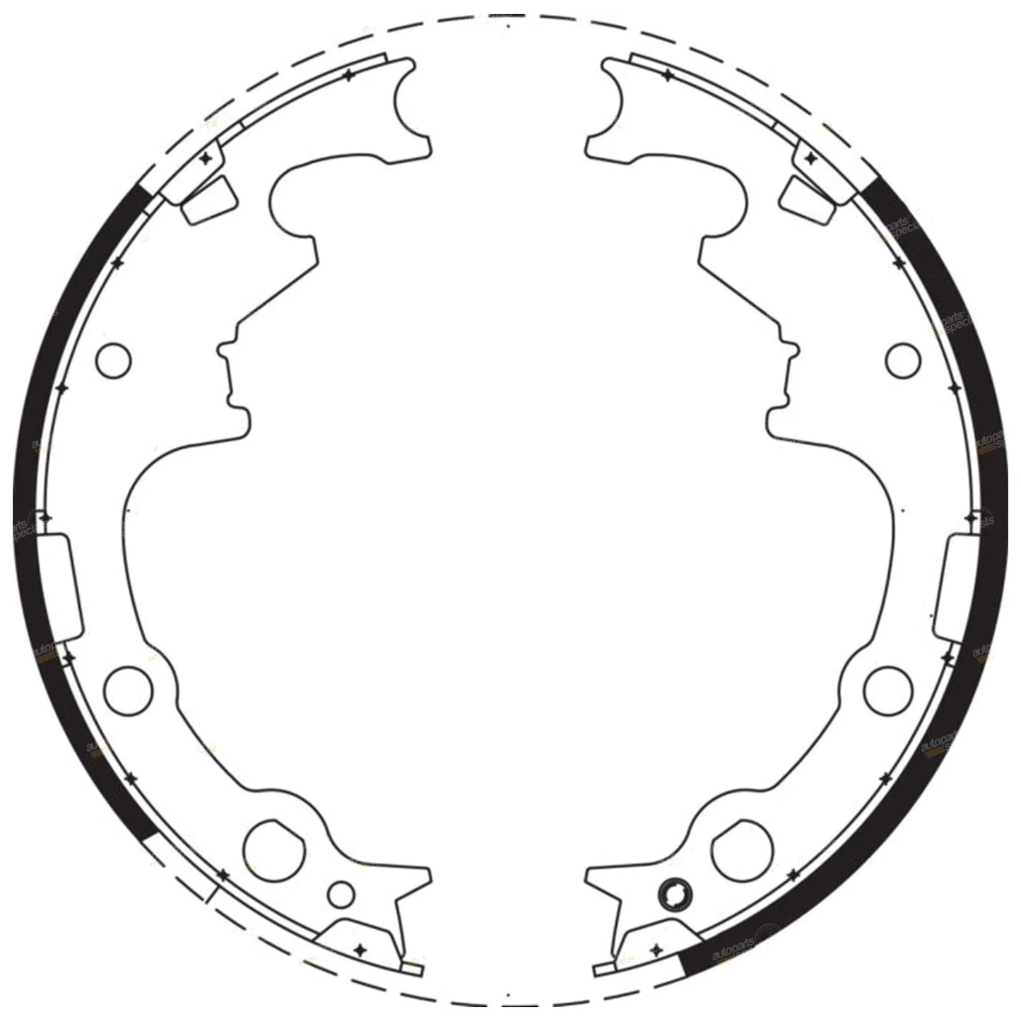 Rear Brake Shoes Linings Set for Jeep Wrangler TJ (1997-2006)