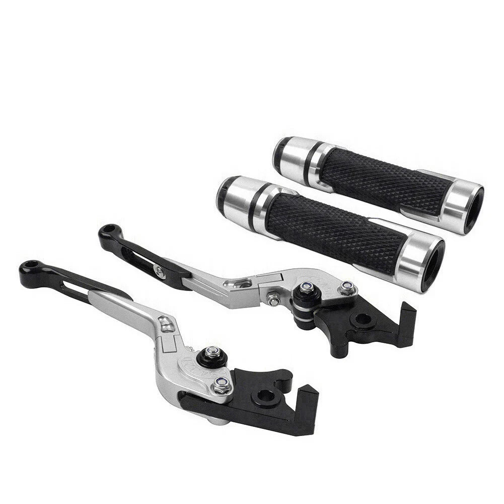 Silver Extendable Brake Clutch Levers Grip Set for Yamaha TMAX 500 530